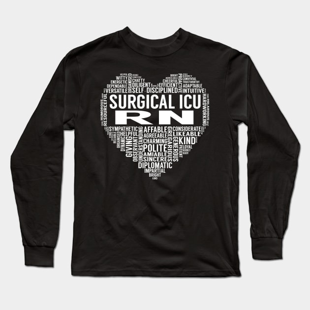 Surgical Icu Rn Heart Long Sleeve T-Shirt by LotusTee